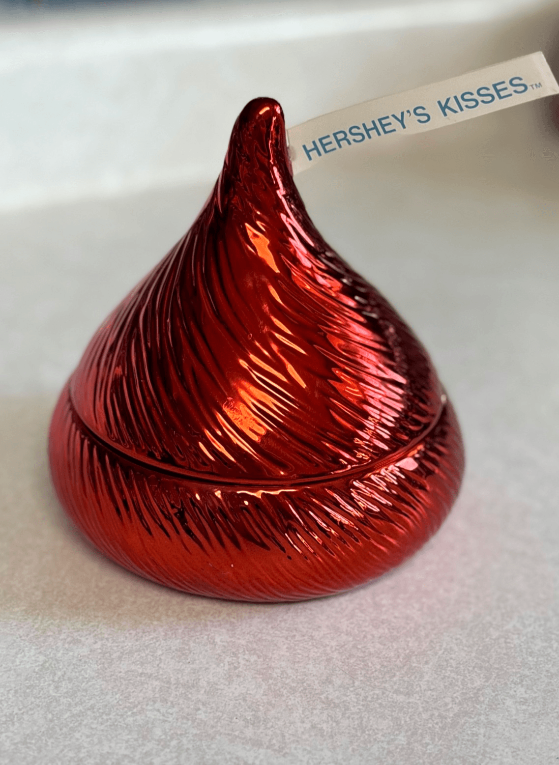 Hershey's Kisses Teleflora Silver Ceramic Covered Candy Dish 1993 Vintage