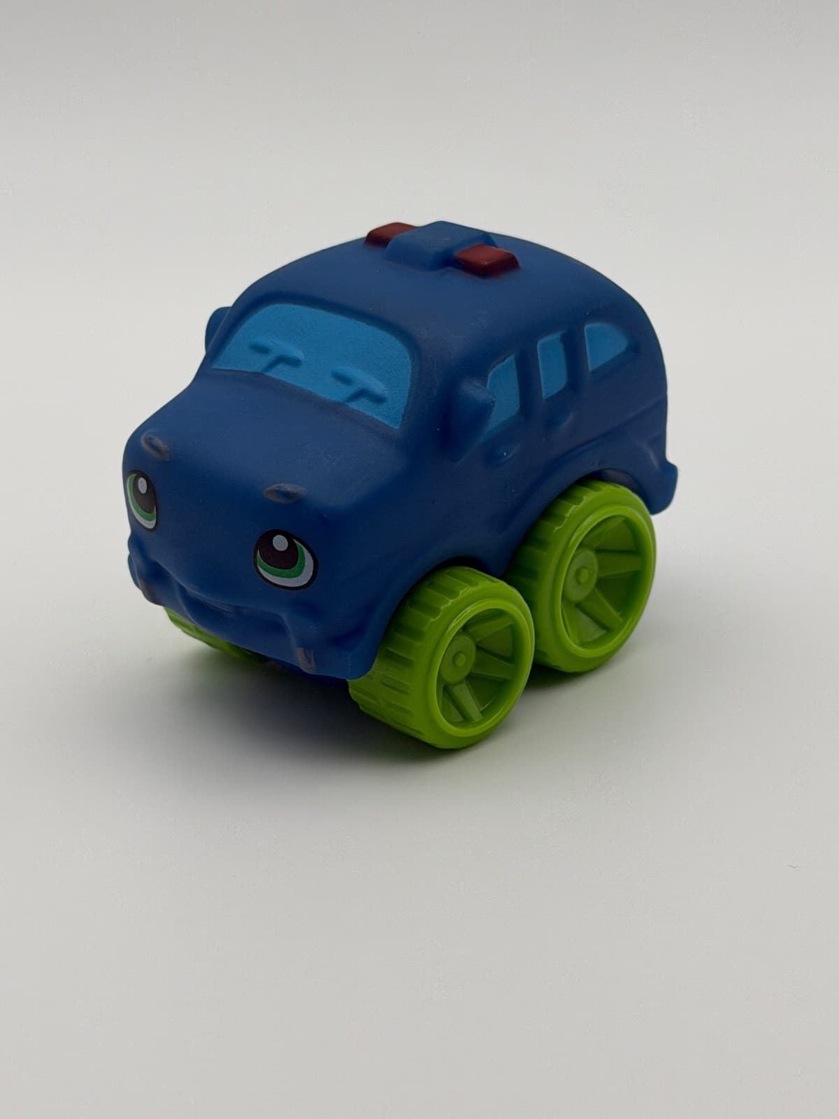 Baby Wheels Police Car Soft Squeezable Toy Blue Green
