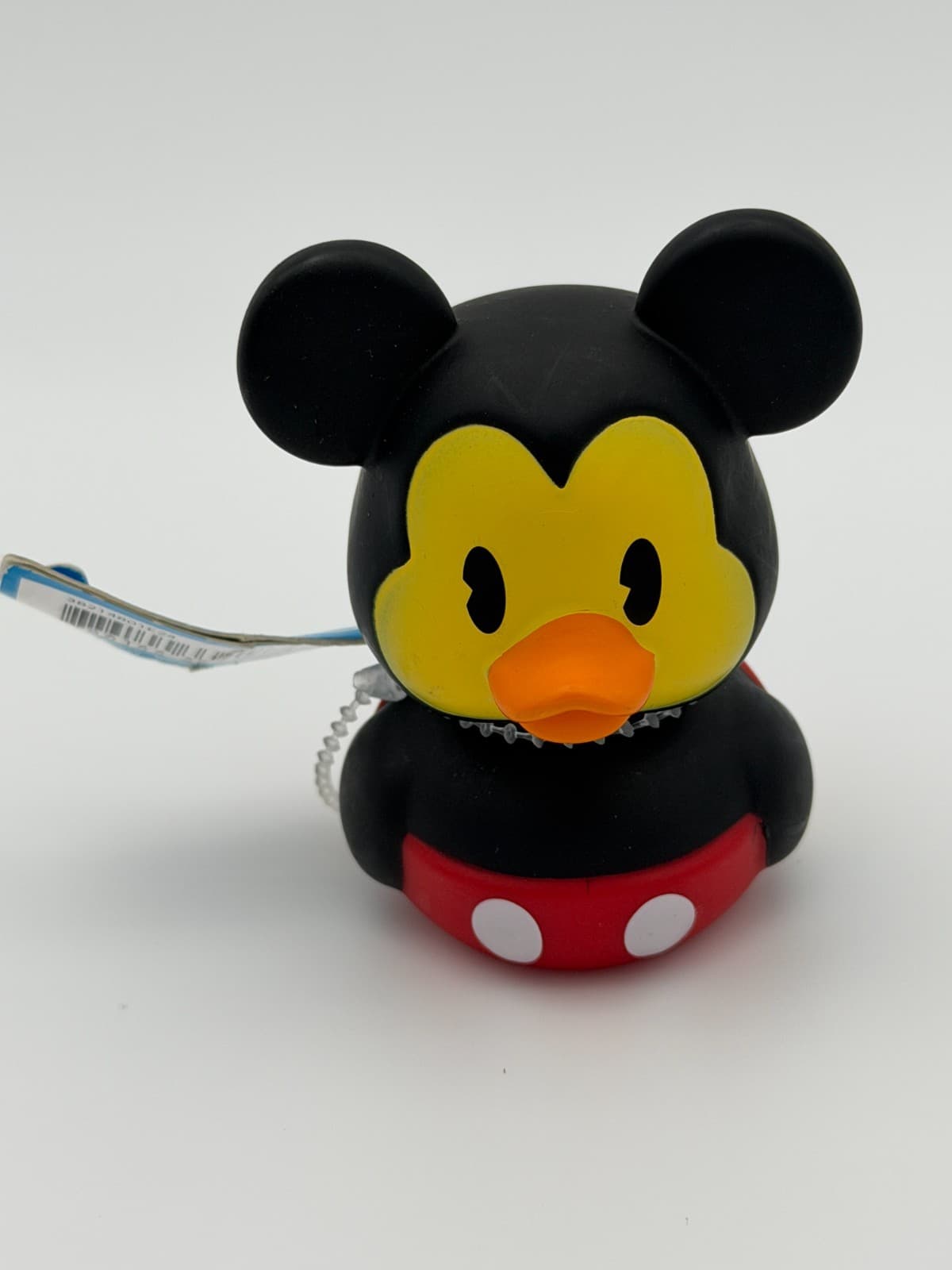 Disney Mickey The Black Mouse Rubber Duck 2.5” Just Play Tag Attached