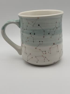 Stay Wild Moon Child Coffee Tea Mug Cup Constellation And Stars Pale Blue Cerami