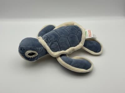 Eco Pals Blue White Turtle Plush Toy Nature Planet Sea Turtle 9" USED