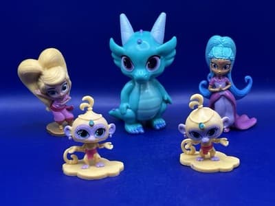 ✨ Shimmer & Shine Figure Lot – Nazboo Dragon Tala Monkey Nickelodeon 5 Pc