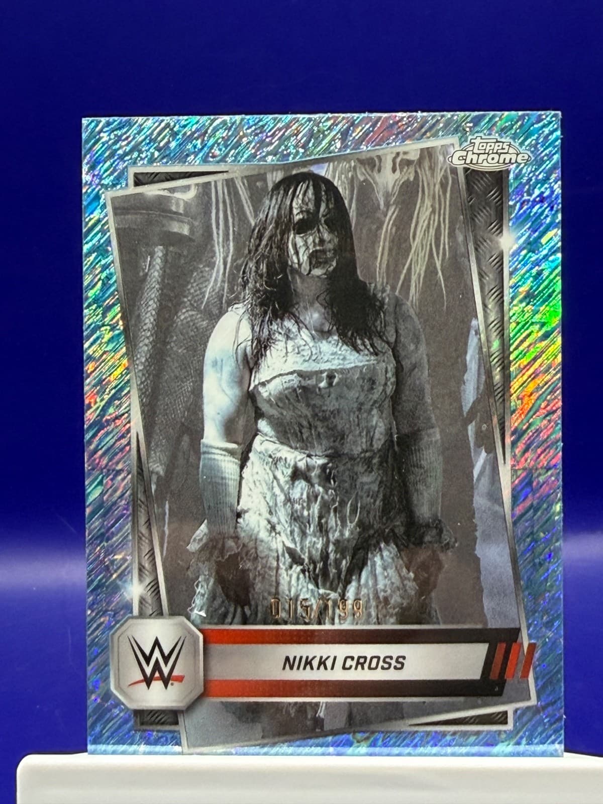 2025 Topps Chrome WWE Nikki Cross Aqua Shimmer Refractor #75 /199 SP