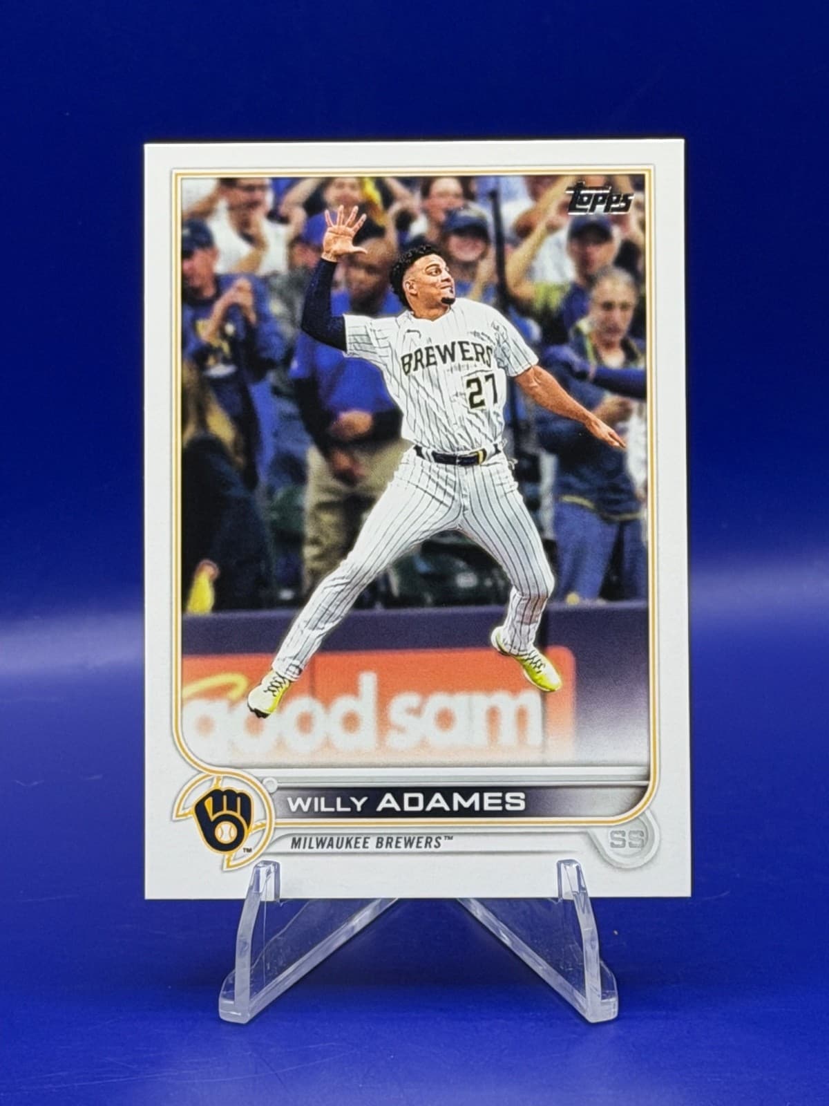 2022 Topps Willy Adames #378 Milwaukee Brewers Baseball Card