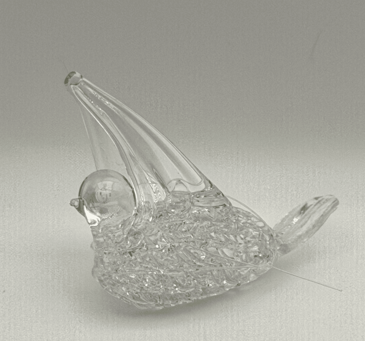 Hand Blown Spun Glass Bird Ornament Vintage
