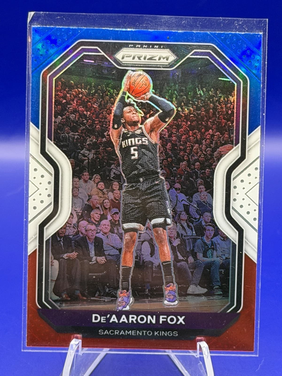 2020-21 Panini Prizm De’Aaron Fox Blue Prizm #13 Kings Basketball Card