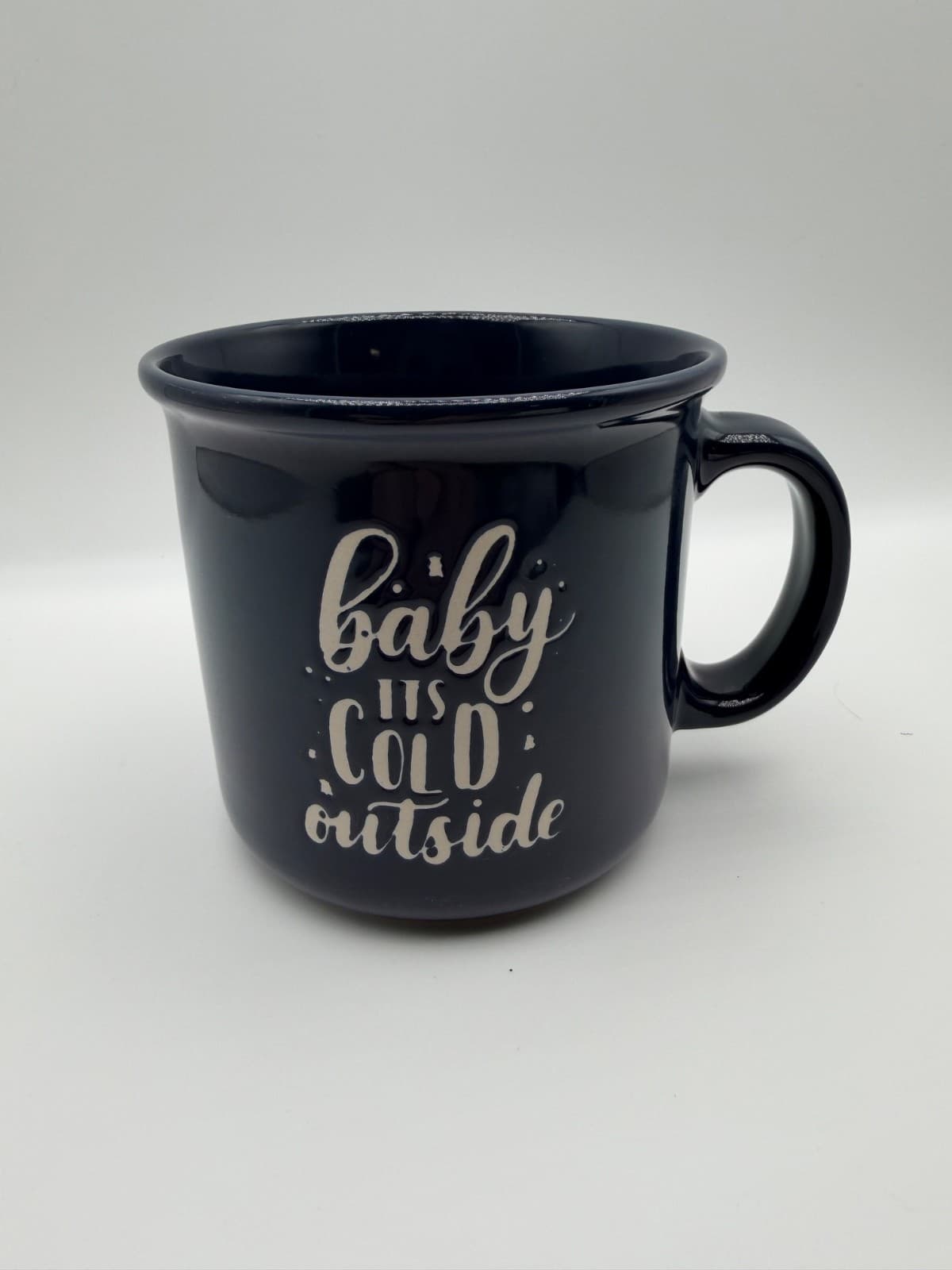 Holly & Joy Baby Its Cold Outside Navy Ceramic Coffee Soup Mug