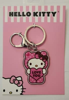 Hello Kitty Love You Heart Keychain – Pink Sanrio Charm