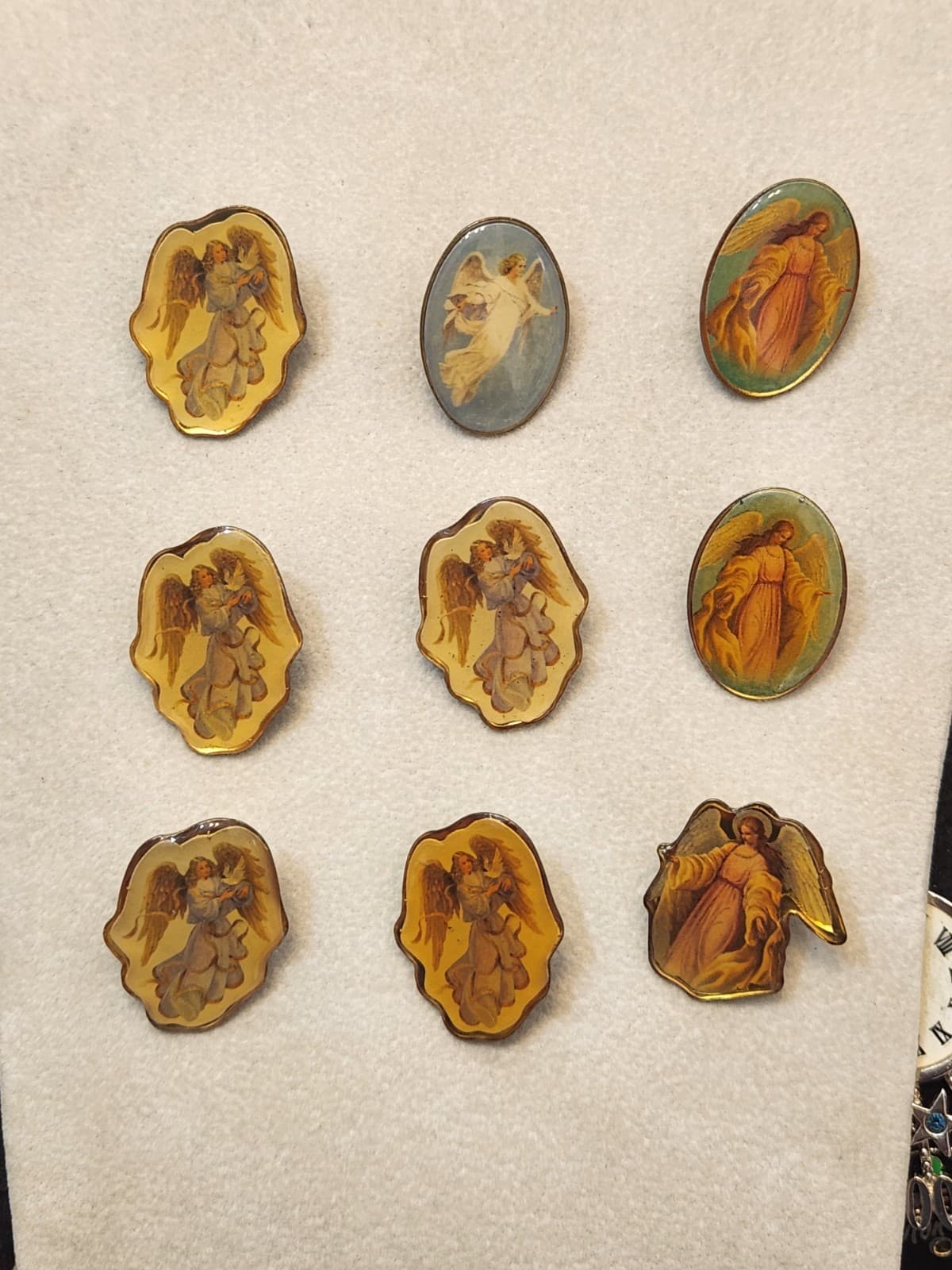 Vintage Guardian Angel Lapel Pin Collection - Mixed Religious Lot
