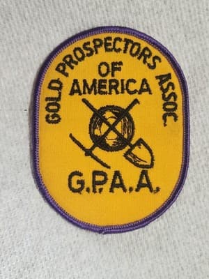 Vintage GPAA Gold Prospectors Association Of America Patch Yellow Purple Border