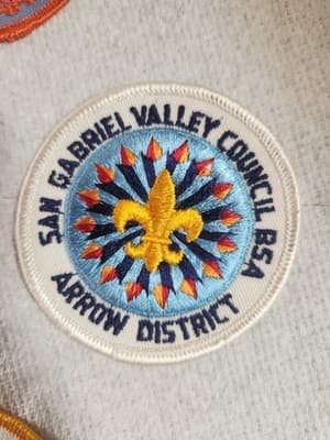 Vintage BSA San Gabriel Valley Council Arrow District Patch Boy Scouts Californi