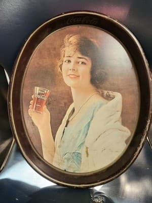 Vintage 1973 Coca Cola 15" Tin Metal Serving Tray 1923 Flapper Girl Wall Decor
