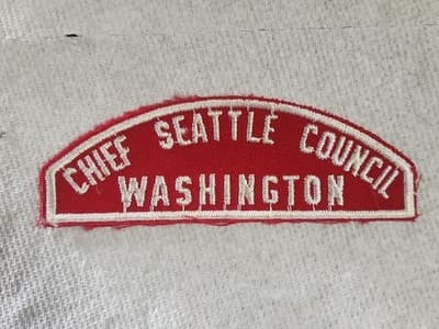 BSA, Chief Seattle Council 1960's Red and White Council Strip (RWS)