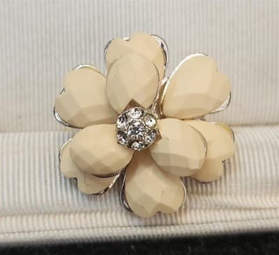3D floral faceted cocktail ring