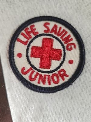 Vintage Red Cross Life Saving Junior Embroidered Patch