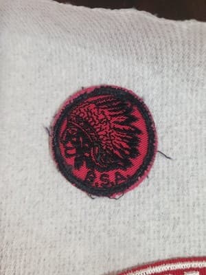Indian Patrol Emblem Black & Red Patch Gauze Back BSA Boy Scouts Of America