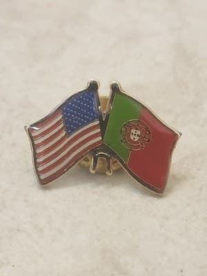 USA American Portugal Friendship Flag Bike Motorcycle Hat Cap lapel Pin
