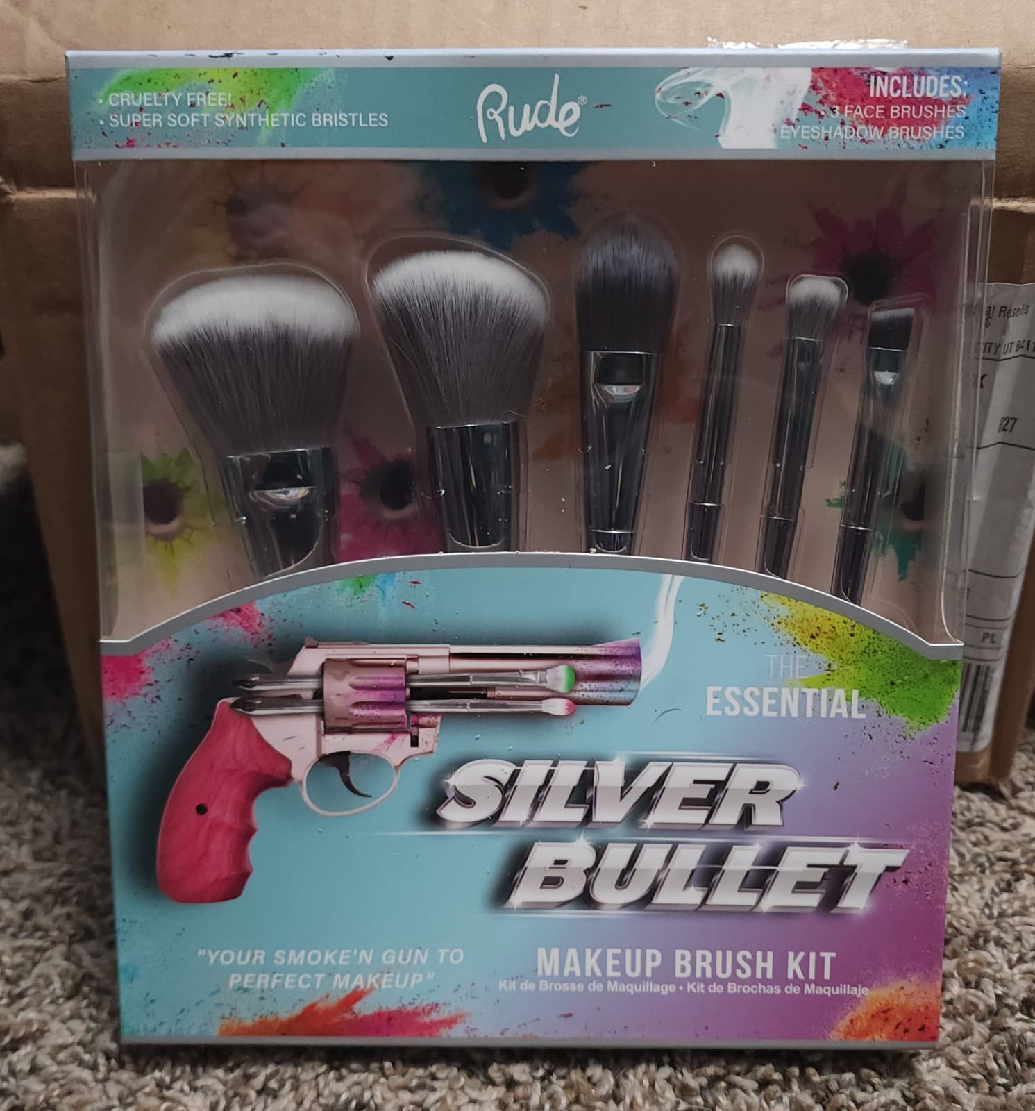 The Essential Silver Bullet Makeup Brush Set by Rude Cosmetics
