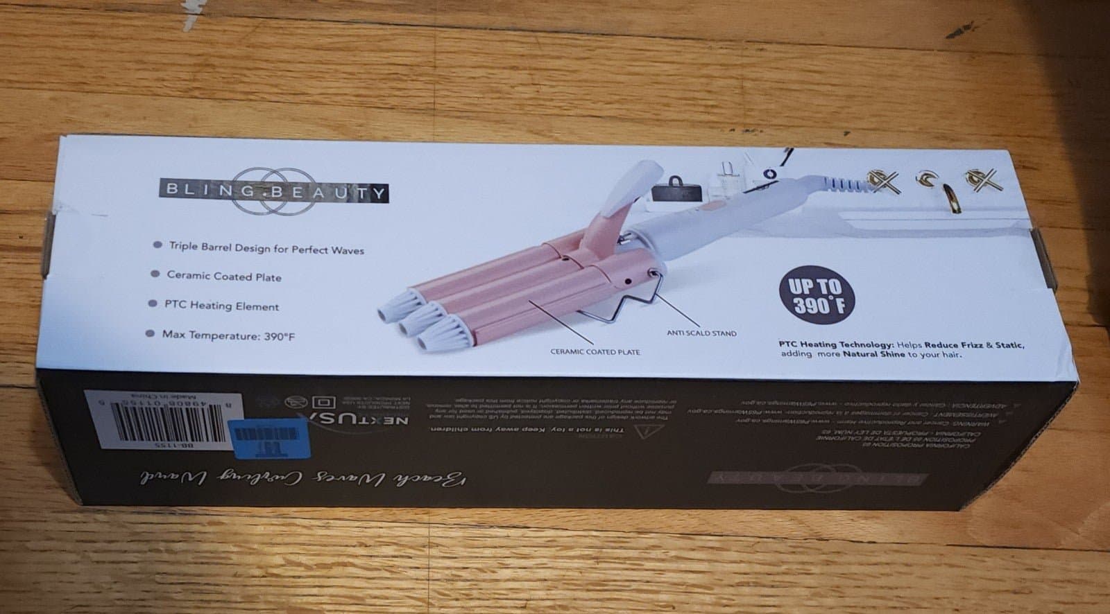 BRAND NEW BLING BEAUTY TRIPLE BARREL CURLING IRON
