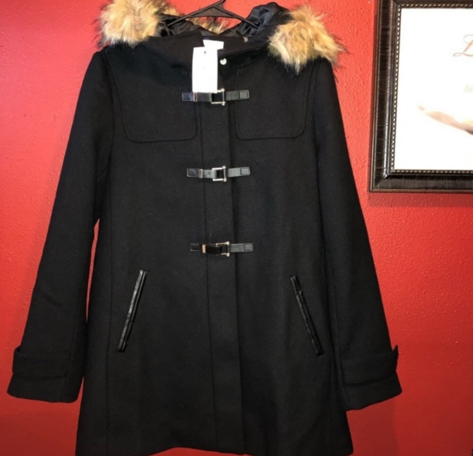 Cole Haan Signature Peacoat 356SW110 Size 8 Womens Faux Fur Hat