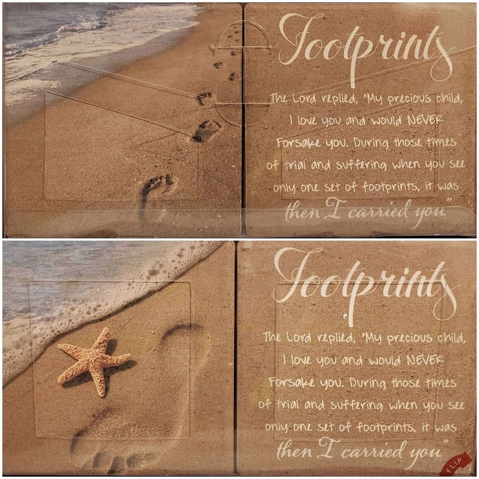 Ceramic "Footprints Poem" Coasters for Drinks