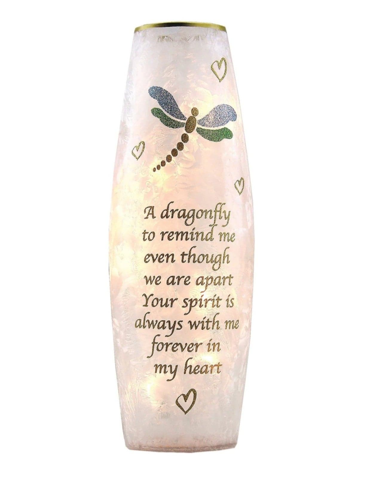 Stony Creek 12 inch Lighted Dragonfly Vase w/ Remembrance Poem