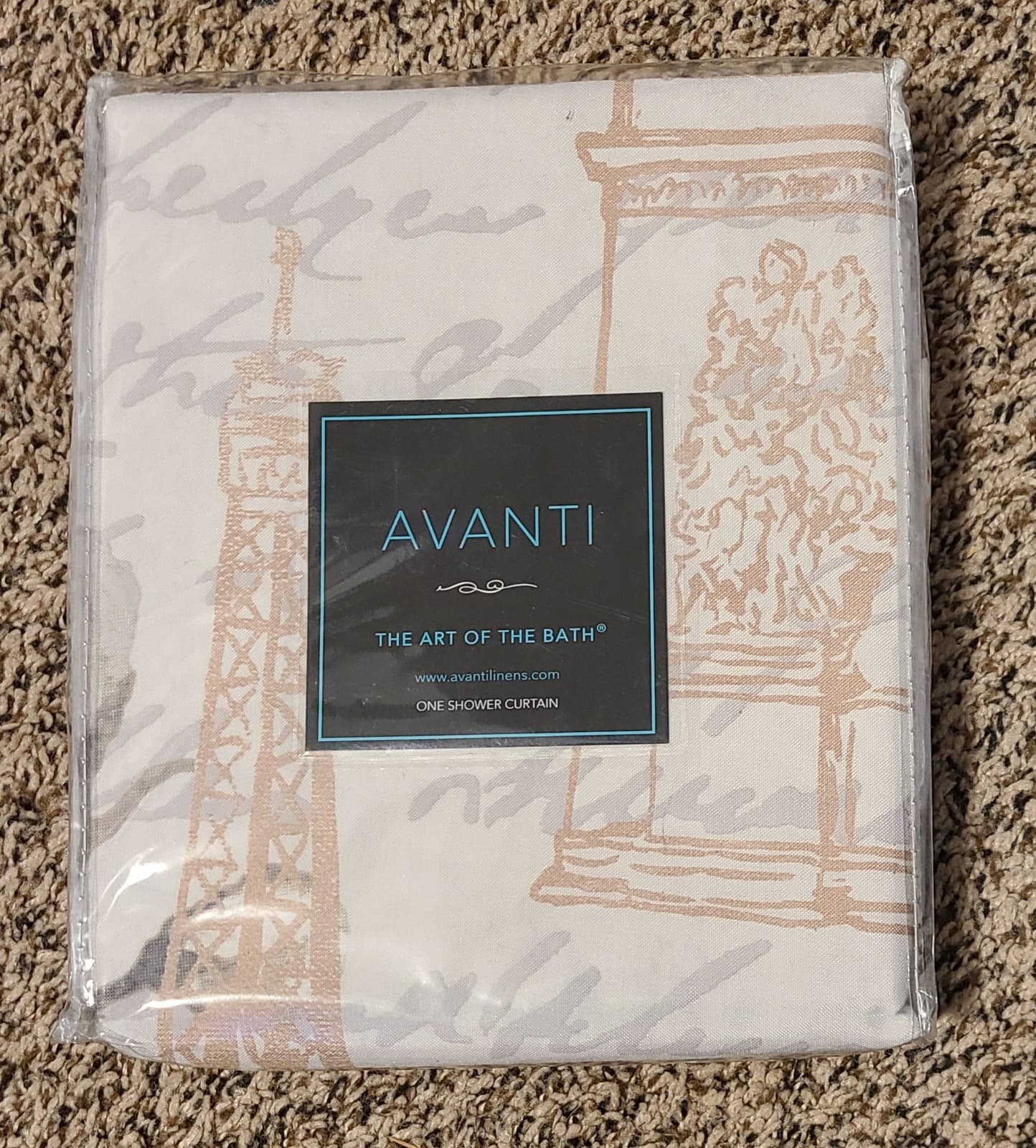 Avanti Fabric Shower Curtain - Paris Themed