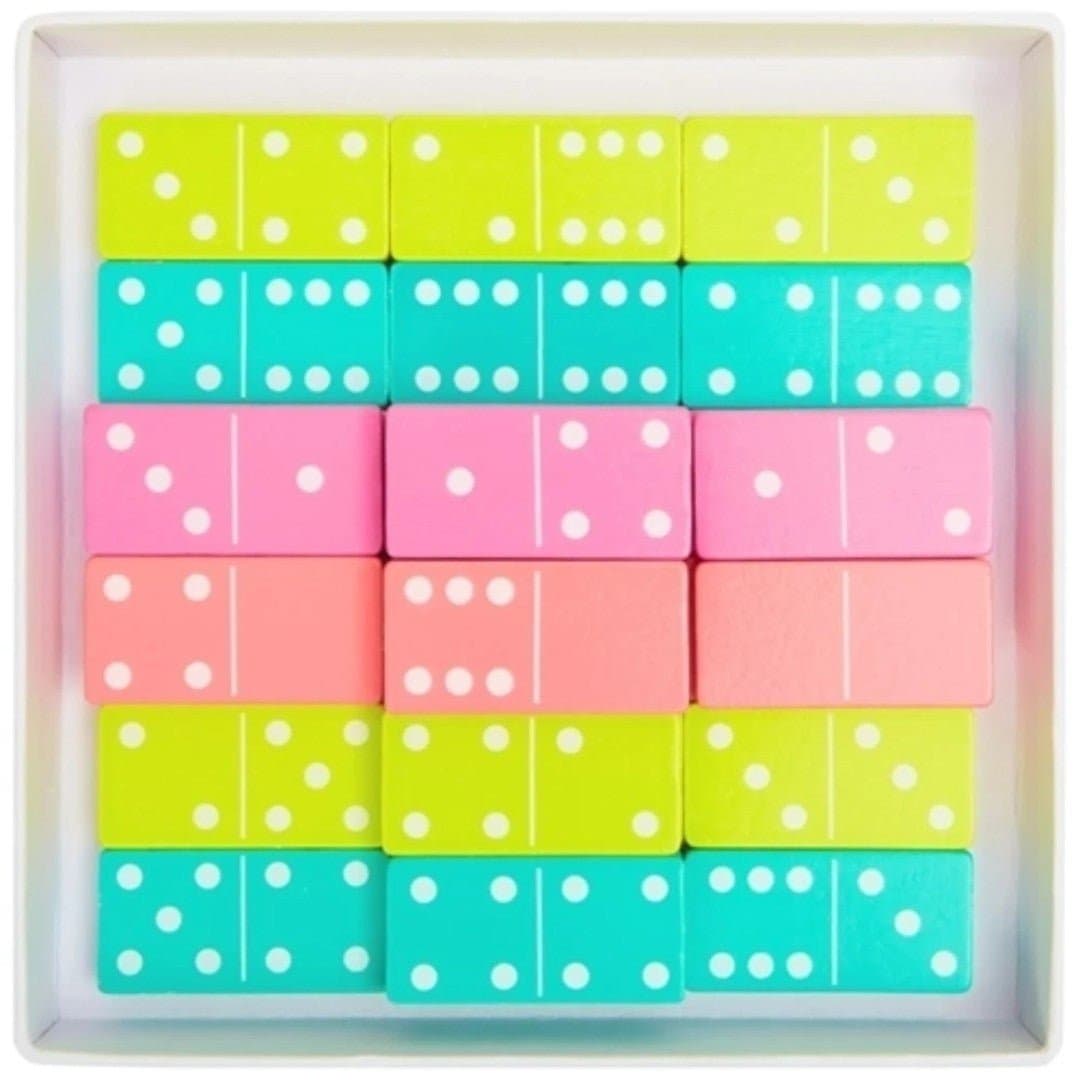 KAILO CHIC WOODEN 28PC DOMINOE SET - BRIGHT COLOR