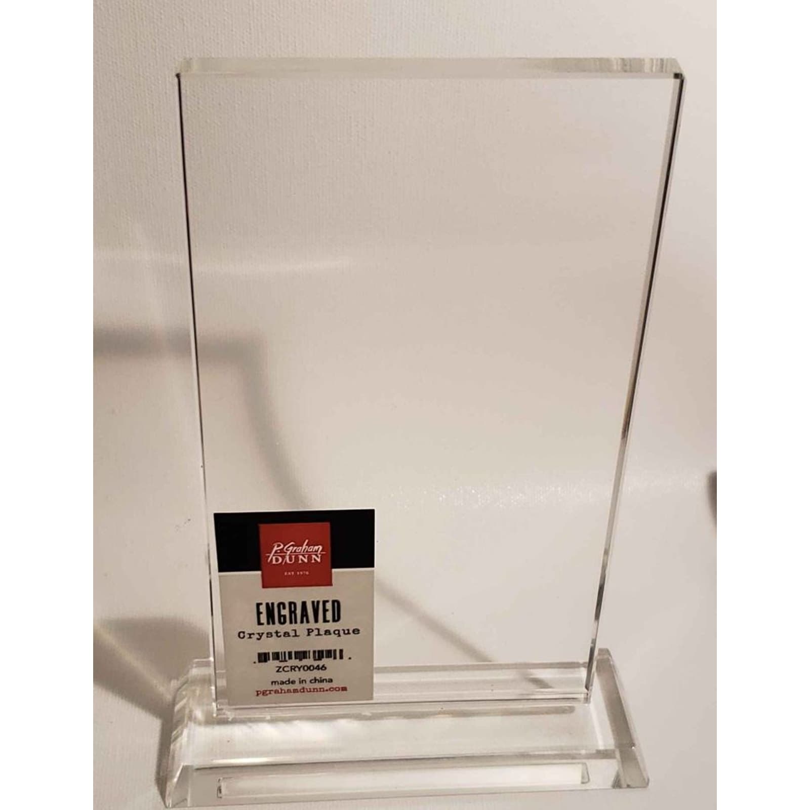 P. Graham Dunn Engravable Crystal Plaque in Black Box/Case
