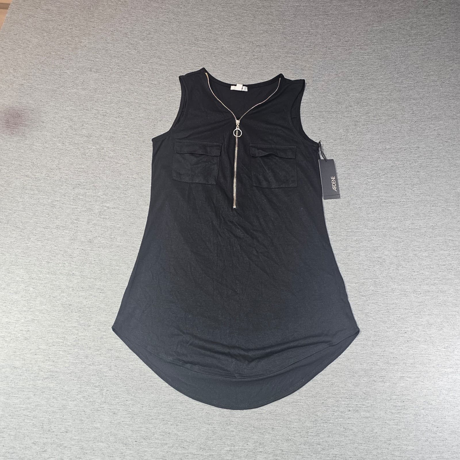 Ardene Black Half Zip Tank Top for Women Size X-Small