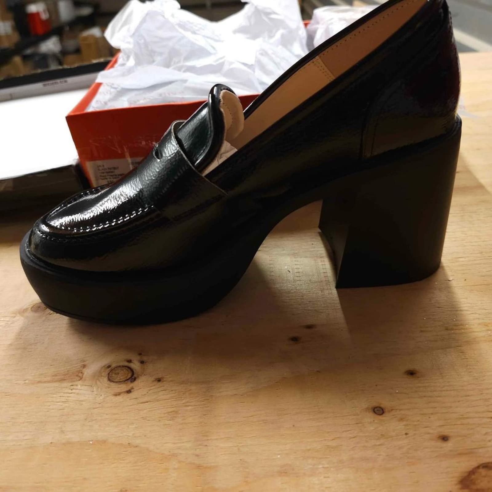 ASOS Raid Presha Platform Heel Loafer in Black
