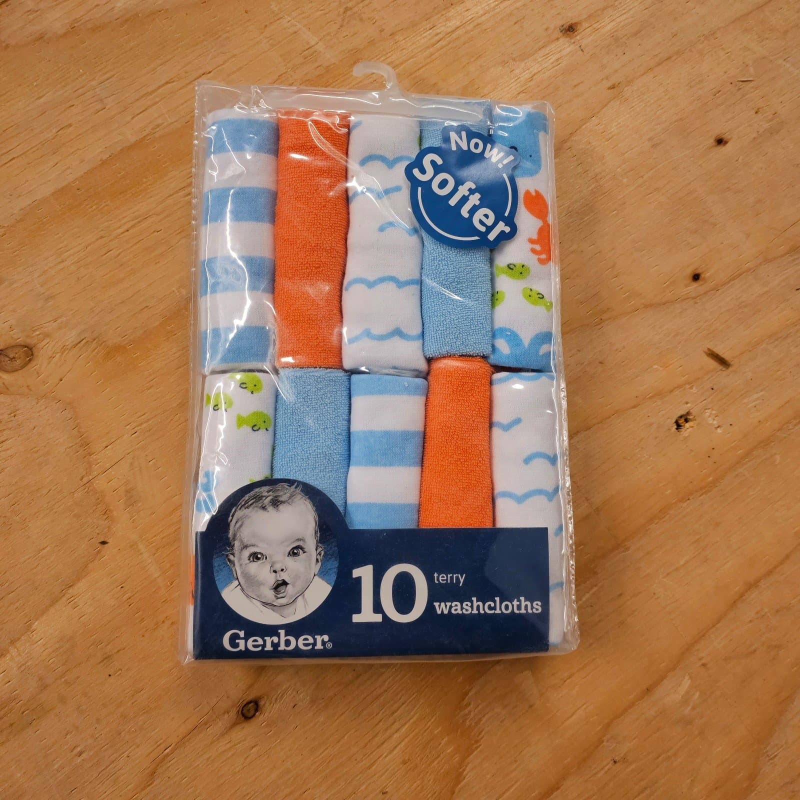 2 Packages of Gerber 10 Pack Terry Washcloths 9x9" Multi Color
