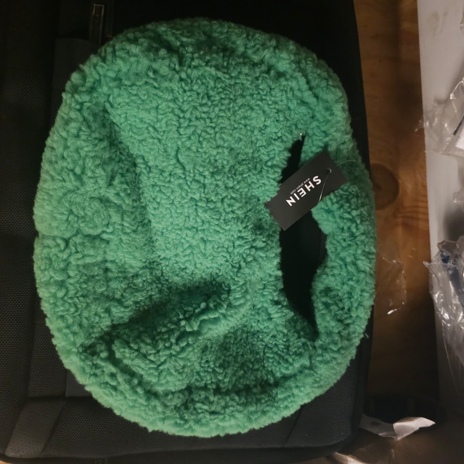 Green Fleece Shein Zip Up Purse/Bag