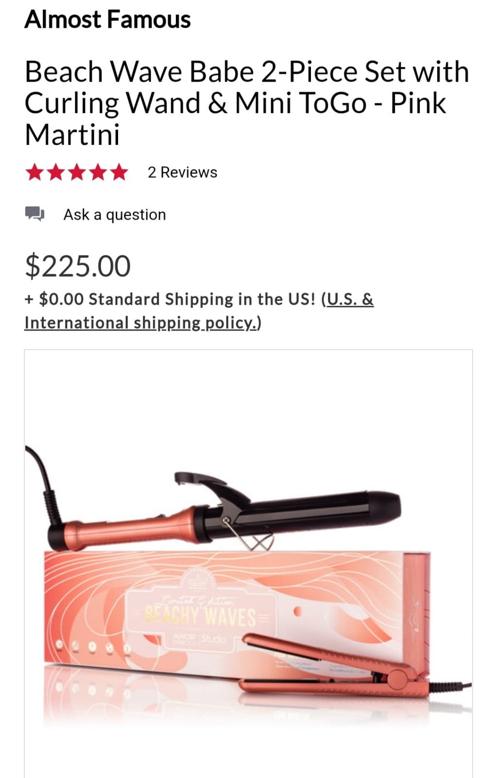 Almost Famous Beachy Waves Limited Edition Combo Set
