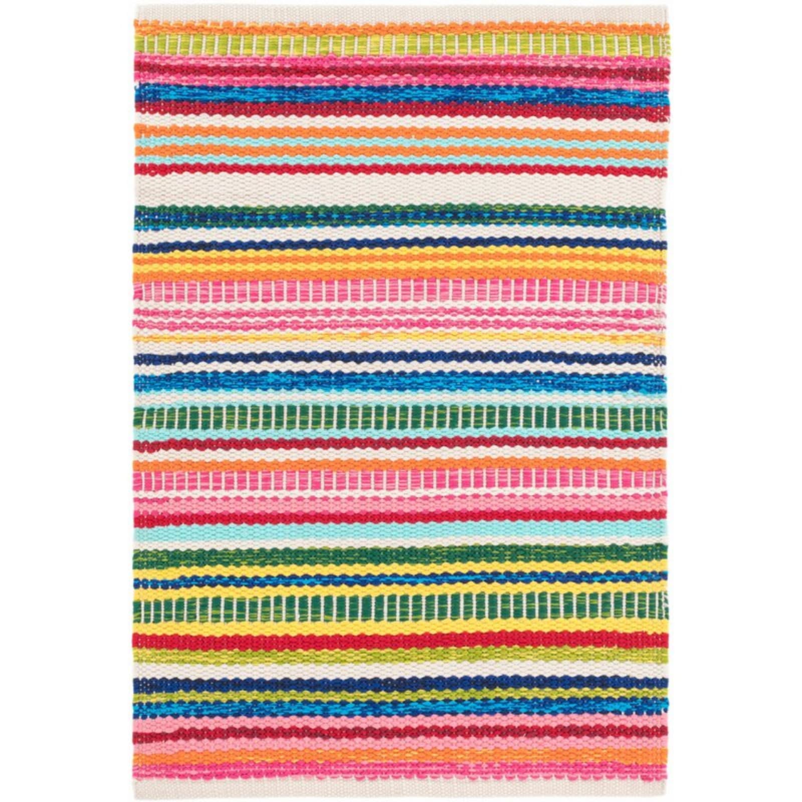 Dash & Albert Hand Woven Bright Striped Flatweave Rug