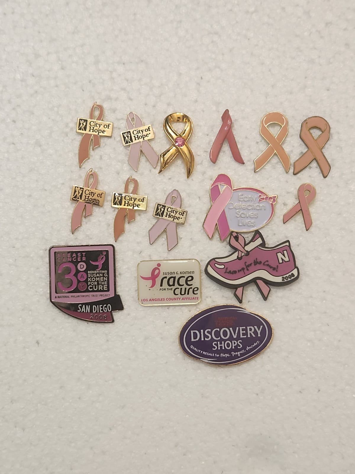 Pink Ribbon Breast Cancer Awareness City of Hope Pink Ribbon Lapel Pins Lot 15