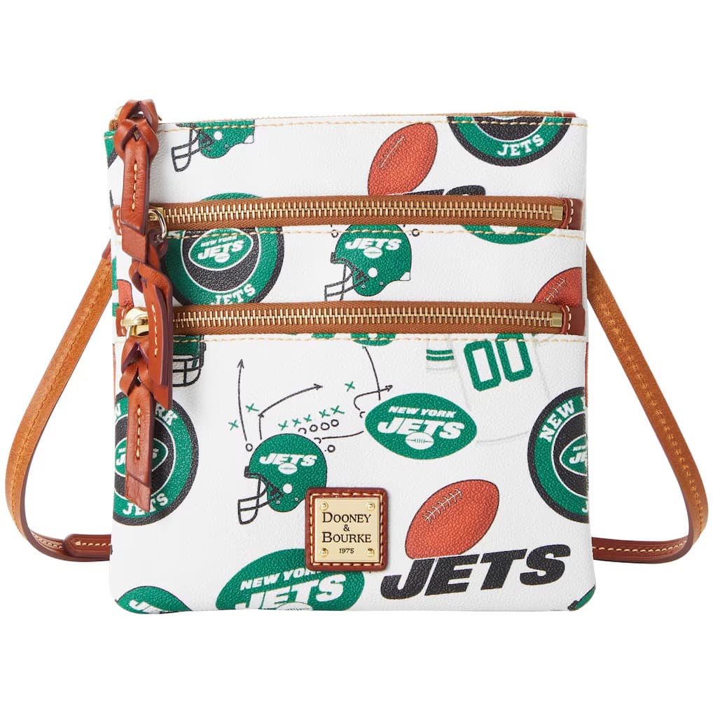New York Jets Dooney & Bourke Women's Triple Zip Crossbody Bag