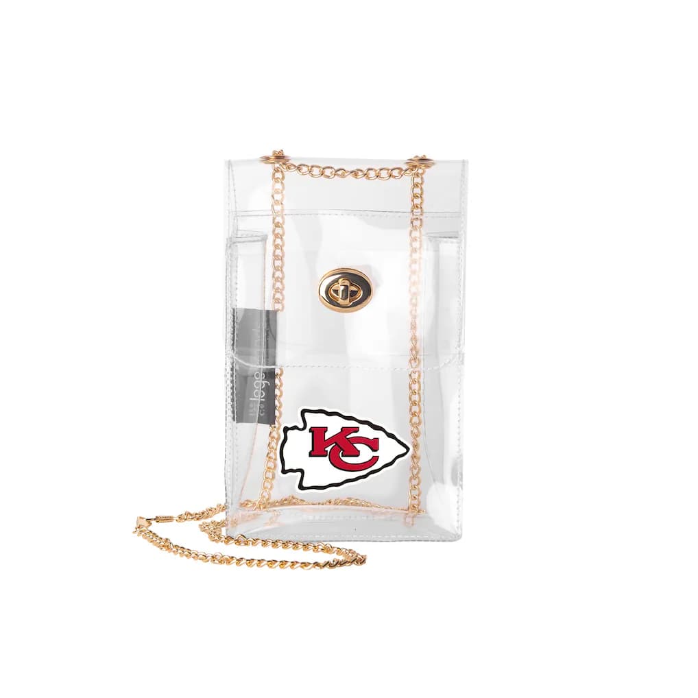 Logo Brands Kansas City Chiefs Clear Essential Crossbody Purse