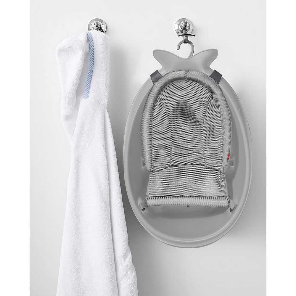 Gray Baby Bath Tub with Mesh Sling