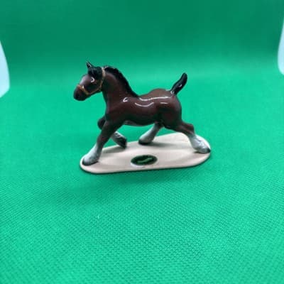 Vintage Retired Hagen Renaker Young Clydesdale Porcelain Figurine