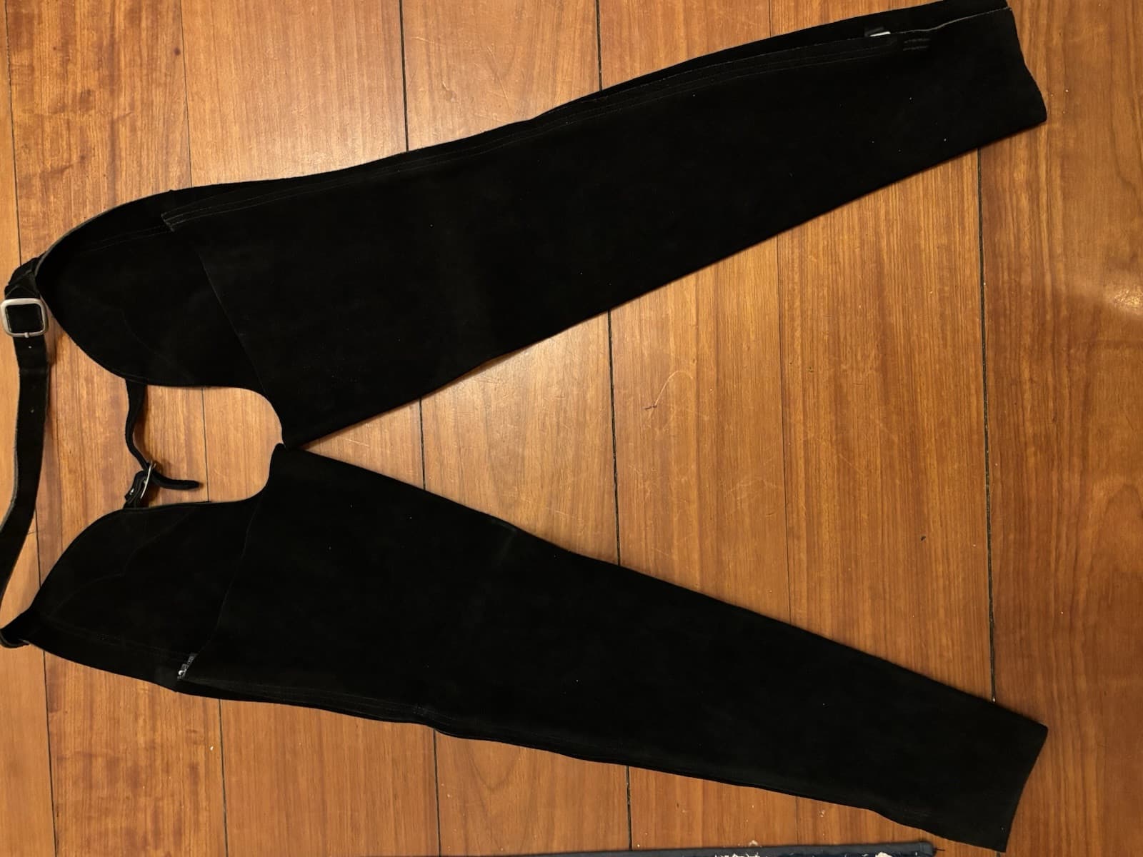 Youth Black Leather Suede Full Chaps Western Horse Riding Kids Equestrian