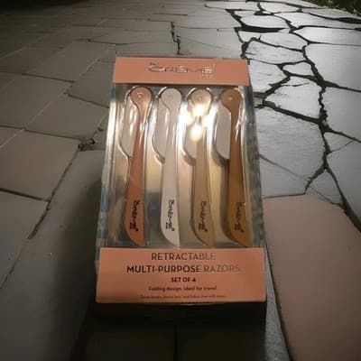 The Creme Shop Retractable Multi Purpose Razors Set of 4 Eyebrow Face New In Box