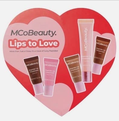 MCoBeauty Lips To Love 5pc Peptide Lip Set Gloss Balm Tint Gift Box New!!!