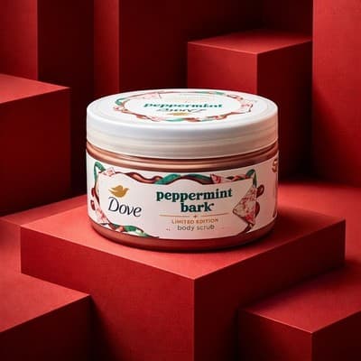Dove Peppermint Bark Body Scrub Limited Edition Holiday Treats 3.5Oz *Retired*
