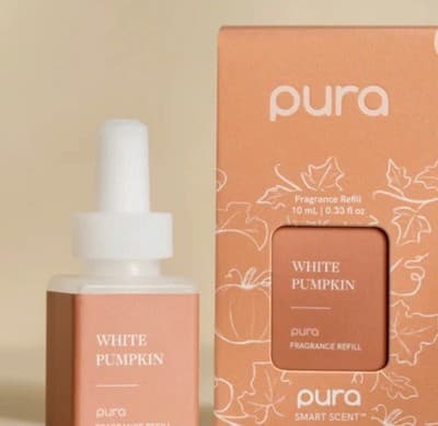 Pura White Pumpkin Smart Scent Fragrance Refill 0.33oz NEW Fall Scent NIB, Cozy!