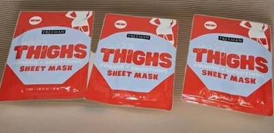 Freeman Sassy Thighs Firming Smoothing Sheet Mask Lot 3 Pair Caffeine AHA NEW!!!