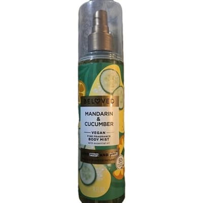 Beloved Mandarin Cucumber Body Mist 8 Oz Vegan Fine Fragrance Spray Love Beauty!