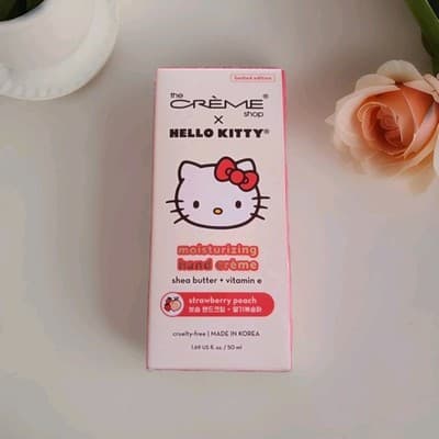 The Crème Shop Hello Kitty Strawberry Peach Hand Cream 50mL Limited Edition NEW