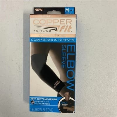 Copper Fit Freedom Compression Elbow Sleeve Medium 8.5-10in Support Brace NIB