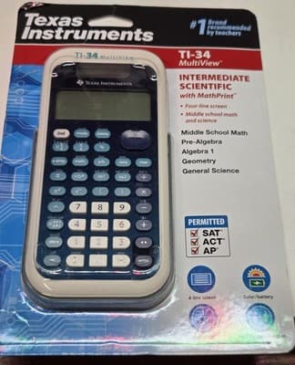 New TI-34 Multiview Scientific Calculator Texas Instruments Blue/White